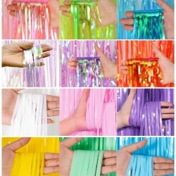 Iridescence foil fringe curtain, 4pks/lot