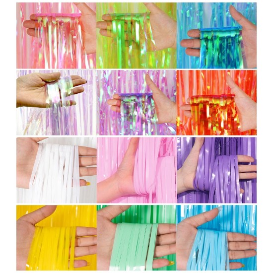 Iridescence foil fringe curtain, 4pks/lot