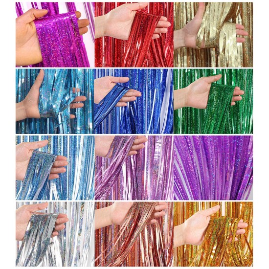 Laser foil fringe curtain, 4pks/lot