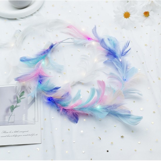 Feather wreath light