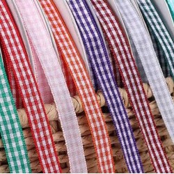 Muti-color grid cloth gift webbing 10mm x 45m