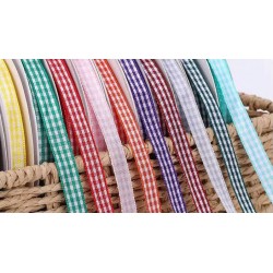 Muti-color grid cloth gift webbing 10mm x 45m