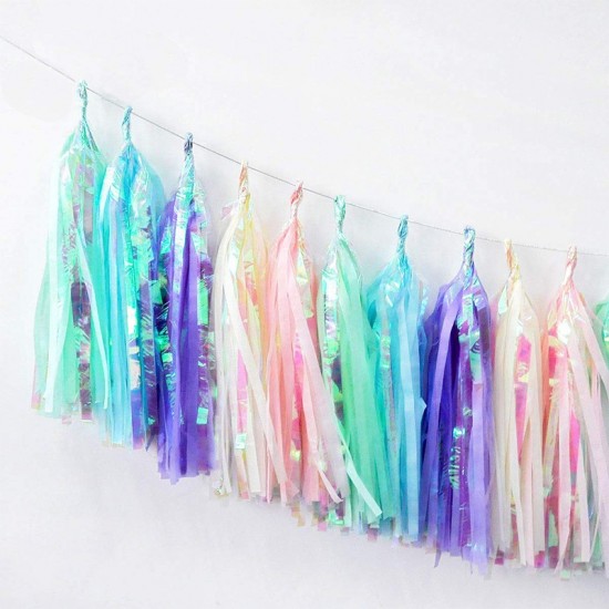 DIY iridescence tissue paper tassels, 4pks/lot