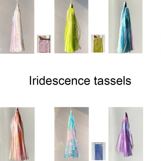 DIY iridescence tissue paper tassels, 4pks/lot