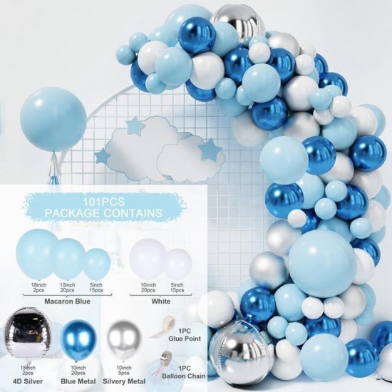 Blue balloons Arch Set for Birthdays, Wedding, Anniversary party decorations