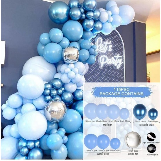 Blue balloons Arch Set for Birthdays, Wedding, Anniversary party decorations