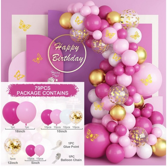 Pink balloons Arch Set for Birthdays, Wedding, Anniversary party decorations