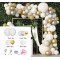 Balloons Arch Set for Birthdays, Wedding, Anniversary party decorations, white and gold