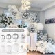 Balloons Arch Set for Birthdays, Wedding, Anniversary party decorations, white and silver